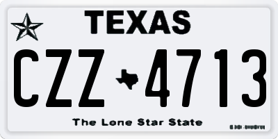 TX license plate CZZ4713