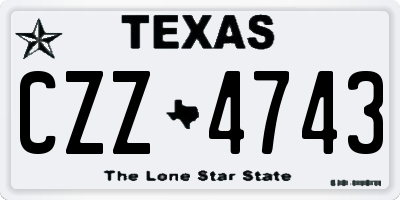 TX license plate CZZ4743