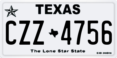 TX license plate CZZ4756