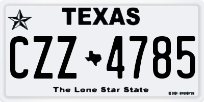 TX license plate CZZ4785