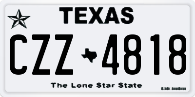 TX license plate CZZ4818