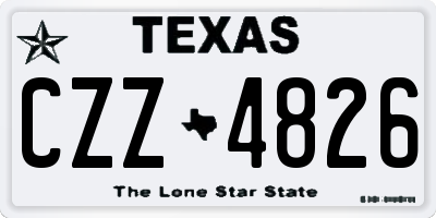 TX license plate CZZ4826