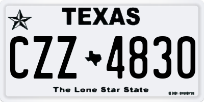 TX license plate CZZ4830