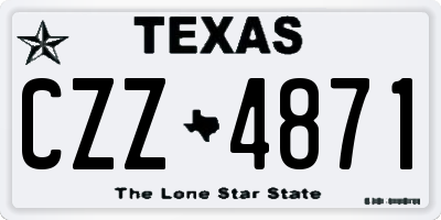 TX license plate CZZ4871
