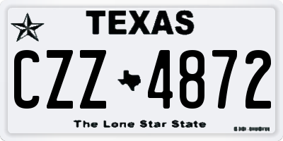 TX license plate CZZ4872