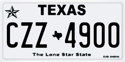 TX license plate CZZ4900