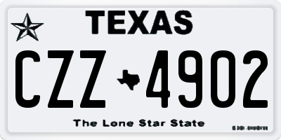 TX license plate CZZ4902