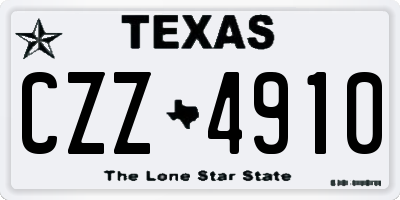 TX license plate CZZ4910
