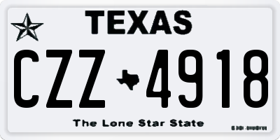 TX license plate CZZ4918