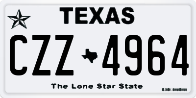 TX license plate CZZ4964