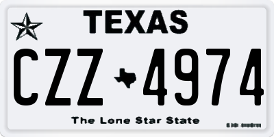TX license plate CZZ4974