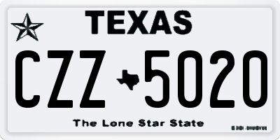 TX license plate CZZ5020