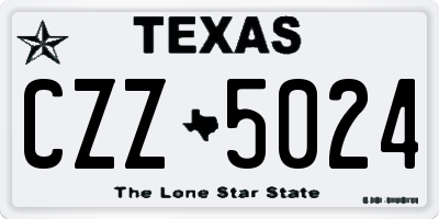 TX license plate CZZ5024