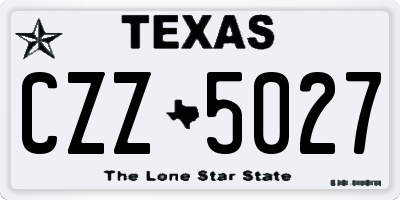 TX license plate CZZ5027