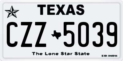 TX license plate CZZ5039