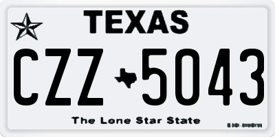 TX license plate CZZ5043