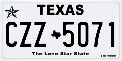TX license plate CZZ5071