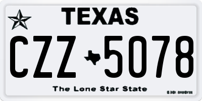 TX license plate CZZ5078