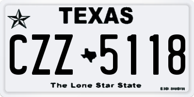 TX license plate CZZ5118
