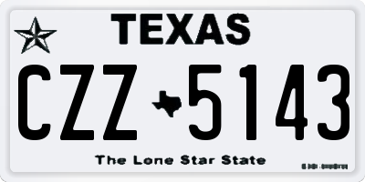 TX license plate CZZ5143