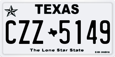 TX license plate CZZ5149