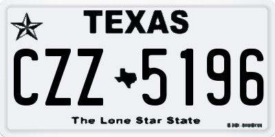 TX license plate CZZ5196