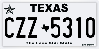 TX license plate CZZ5310