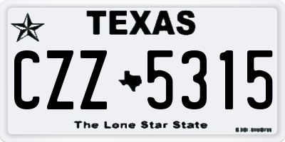TX license plate CZZ5315