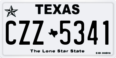 TX license plate CZZ5341