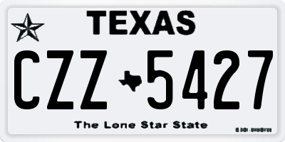 TX license plate CZZ5427