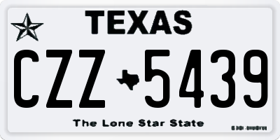 TX license plate CZZ5439