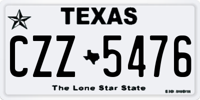 TX license plate CZZ5476