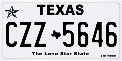 TX license plate CZZ5646