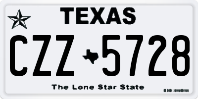 TX license plate CZZ5728