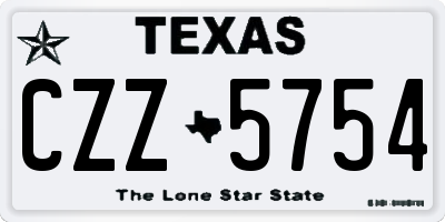 TX license plate CZZ5754