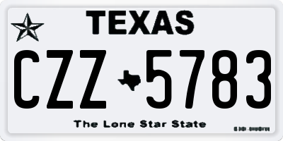 TX license plate CZZ5783
