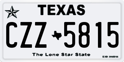 TX license plate CZZ5815