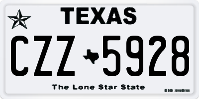 TX license plate CZZ5928