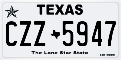 TX license plate CZZ5947
