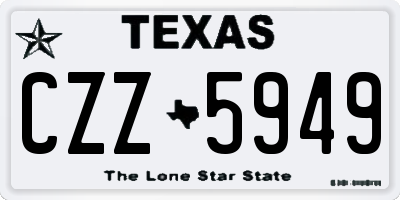 TX license plate CZZ5949