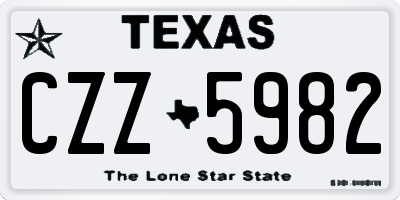 TX license plate CZZ5982