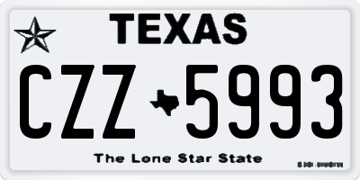TX license plate CZZ5993