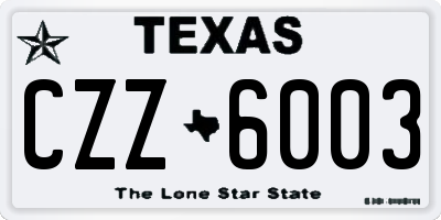 TX license plate CZZ6003