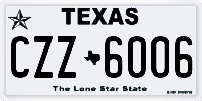 TX license plate CZZ6006