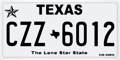 TX license plate CZZ6012