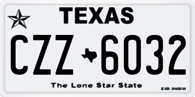 TX license plate CZZ6032