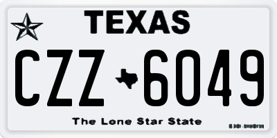 TX license plate CZZ6049