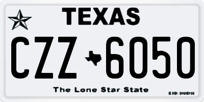 TX license plate CZZ6050