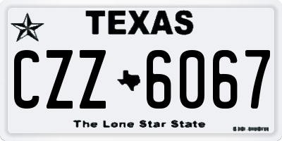 TX license plate CZZ6067