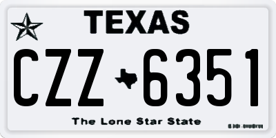 TX license plate CZZ6351